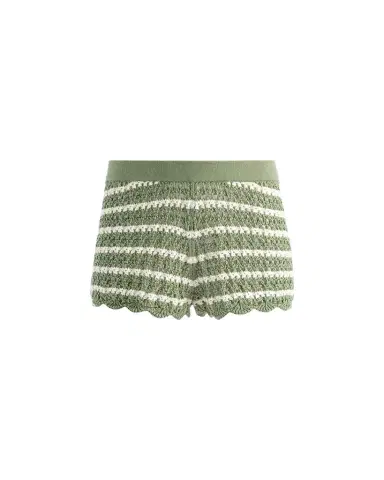 Alice + Olivia Bobbi Striped Pointelle Shorts | Thumbnail 1