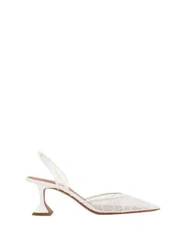 Amina Muaddi 70mm Holli Floral Lace Slingback Pumps | Thumbnail 1