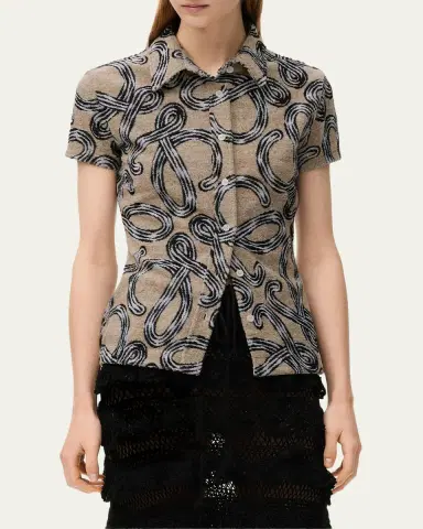 LOEWE x Paula's Ibiza Cotton-Blend Logo Buttoned Shirt | Thumbnail 4