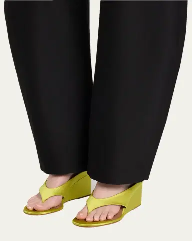 Alaïa 75mm Cube Satin Thong Wedge Sandals | Thumbnail 2