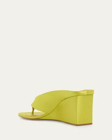 Alaïa 75mm Cube Satin Thong Wedge Sandals | Thumbnail 4
