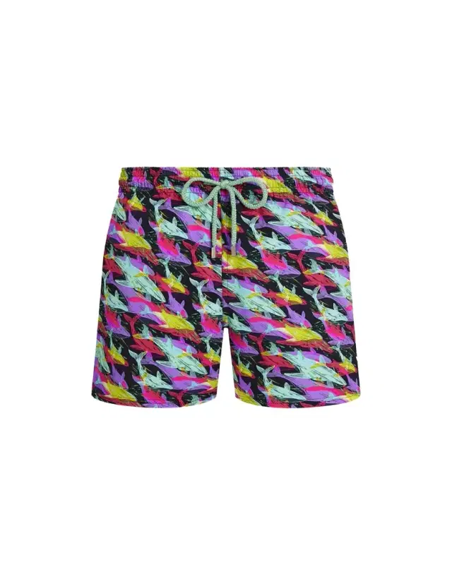 Vilebrequin Men's Offset Whale-Print Swim Trunks