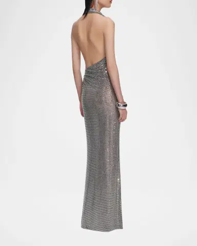Self-Portrait Rhinestone Draped Maxi Dress | Thumbnail 2 Self-Portrait Rhinestone Draped Maxi Dress | Thumbnail 2