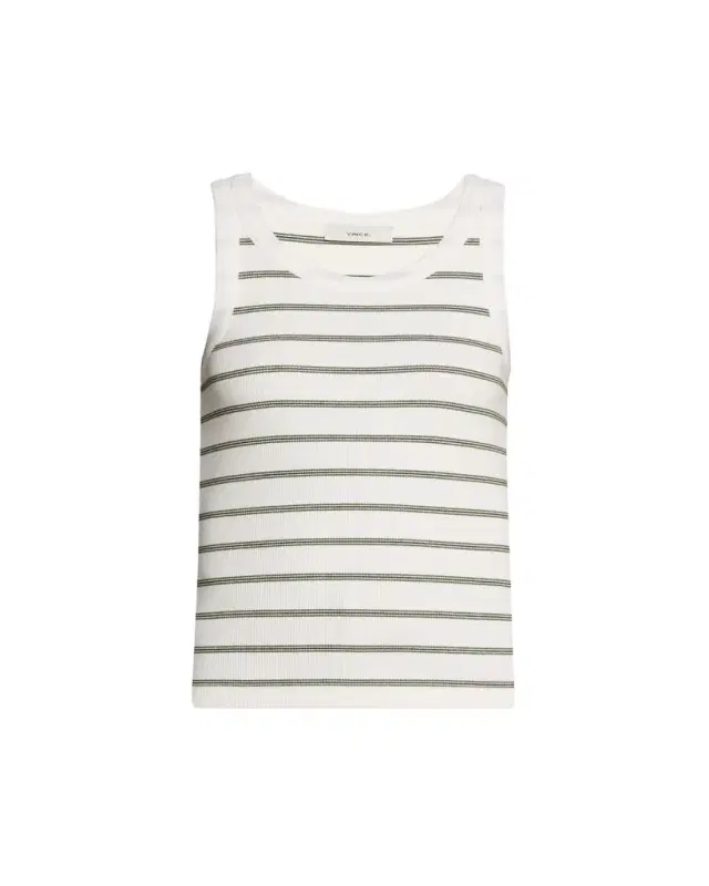 Vince Stripe Scoop-Neck Tank Top