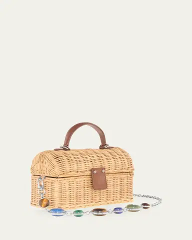Judith Leiber Couture Isla Rattan Basket Top-Handle Bag | Thumbnail 2 Judith Leiber Couture Isla Rattan Basket Top-Handle Bag | Thumbnail 2