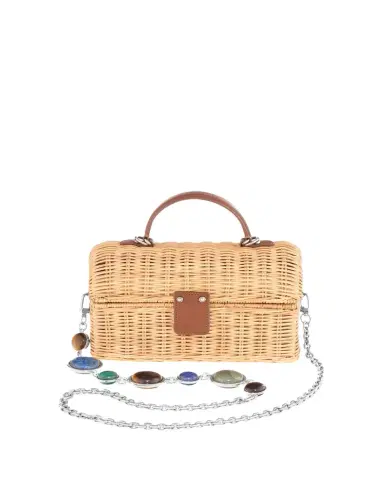 Judith Leiber Couture Isla Rattan Basket Top-Handle Bag | Thumbnail 1 Judith Leiber Couture Isla Rattan Basket Top-Handle Bag | Thumbnail 1