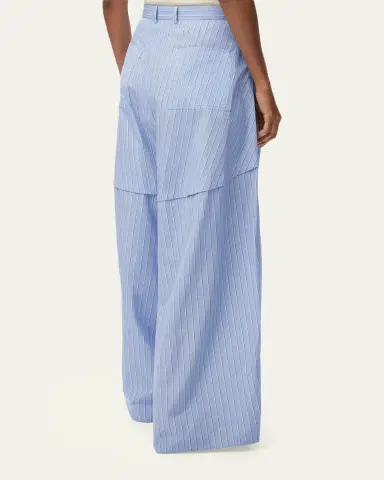 LOEWE x Paula's Ibiza Striped Cotton Yoked Wide-Leg Trousers | Thumbnail 3