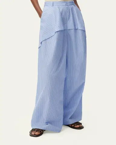 LOEWE x Paula's Ibiza Striped Cotton Yoked Wide-Leg Trousers | Thumbnail 4