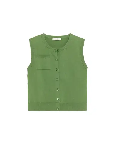 Vince Sleeveless Patch Pocket Cardigan | Thumbnail 1 Vince Sleeveless Patch Pocket Cardigan | Thumbnail 1