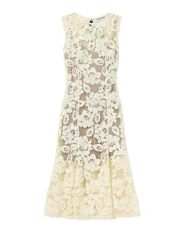 Self-Portrait Crochet Lace Midi Dress