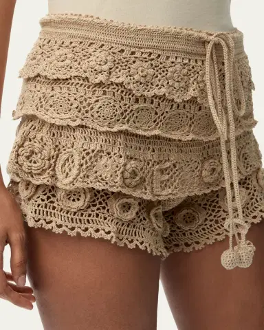 LOEWE x Paula's Ibiza Tiered Ruffle Crochet Pull-On Shorts | Thumbnail 5 LOEWE x Paula's Ibiza Tiered Ruffle Crochet Pull-On Shorts | Thumbnail 5