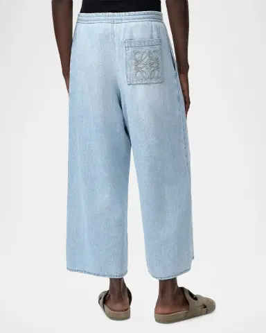 Loewe x Paula's Ibiza Men's Denim Cropped Wide-Leg Drawstring Pants | Thumbnail 2 Loewe x Paula's Ibiza Men's Denim Cropped Wide-Leg Drawstring Pants | Thumbnail 2