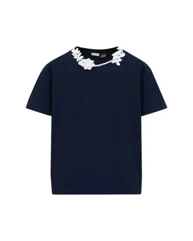 Loewe x Paula's Ibiza Floral Crochet-Collar Short-Sleeve T-Shirt | Thumbnail 1 Loewe x Paula's Ibiza Floral Crochet-Collar Short-Sleeve T-Shirt | Thumbnail 1