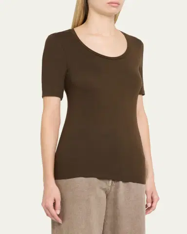 MAJESTIC FILATURES Elbow-Sleeve Scoop-Neck Shirt | Thumbnail 4 MAJESTIC FILATURES Elbow-Sleeve Scoop-Neck Shirt | Thumbnail 4