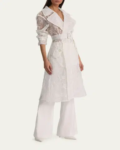 Alice + Olivia Nevada Embroidered Sheer Trench Coat | Thumbnail 4 Alice + Olivia Nevada Embroidered Sheer Trench Coat | Thumbnail 4