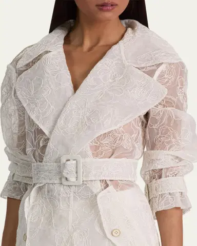 Alice + Olivia Nevada Embroidered Sheer Trench Coat | Thumbnail 5 Alice + Olivia Nevada Embroidered Sheer Trench Coat | Thumbnail 5