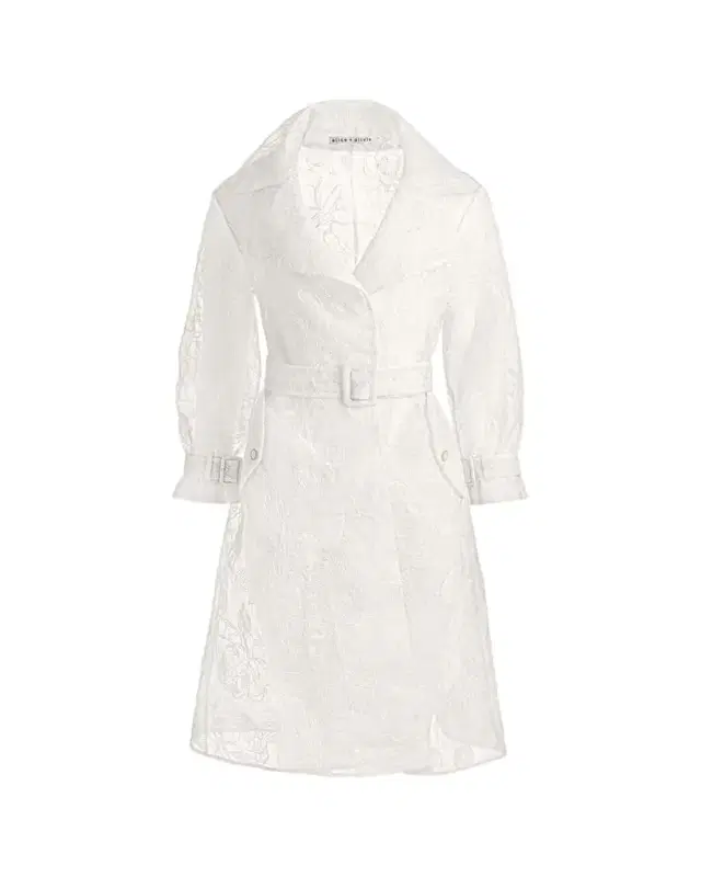 ALICE + OLIVIA Nevada Embroidered Sheer Trench Coat