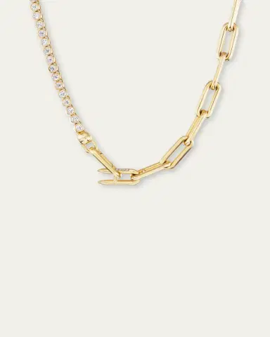 Uniform Object 18K Yellow Gold Diamond Bezel and Chain Extender Necklace | Thumbnail 2 Uniform Object 18K Yellow Gold Diamond Bezel and Chain Extender Necklace | Thumbnail 2