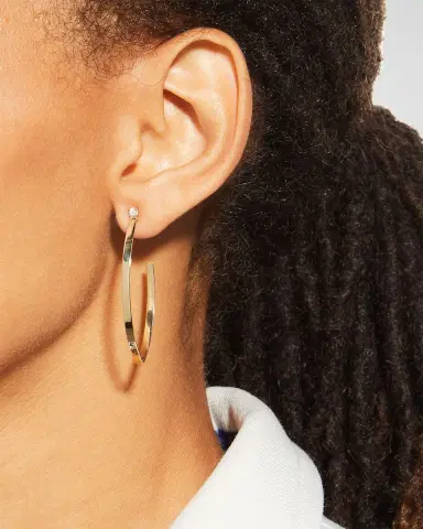 LANA Solo Small Flat Blake Hoop Earrings, 41mm | Thumbnail 2 LANA Solo Small Flat Blake Hoop Earrings, 41mm | Thumbnail 2
