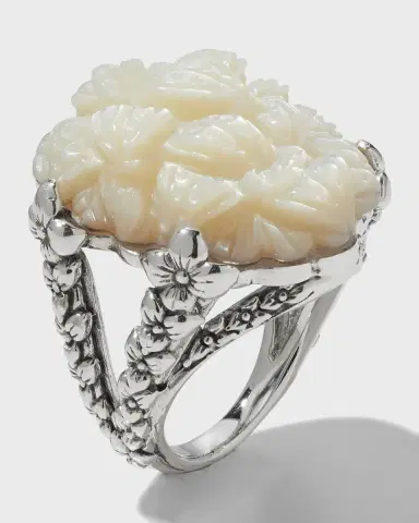 Stephen Dweck Hand-Carved Mother-of-Pearl Double Shank Ring | Thumbnail 2