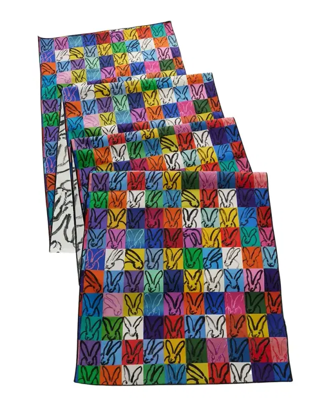 Hunt Slonem Rabbit Rabbit Reversible Table Runner