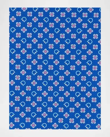 Ferragamo Men's Gancini & Flower-Print Silk Tie | Thumbnail 2 Ferragamo Men's Gancini & Flower-Print Silk Tie | Thumbnail 2