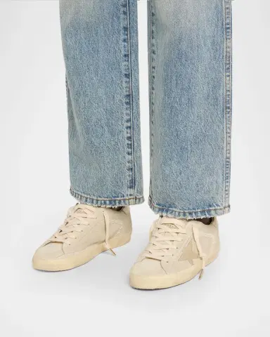 Golden Goose Super-Star Suede Metallic Leather Low-Top Sneakers | Thumbnail 2 Golden Goose Super-Star Suede Metallic Leather Low-Top Sneakers | Thumbnail 2