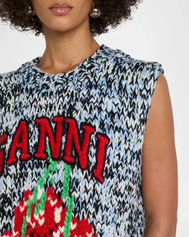 Ganni Sleeveless Hand-Knit Heavy Wool Sweater | Thumbnail 5 Ganni Sleeveless Hand-Knit Heavy Wool Sweater | Thumbnail 5