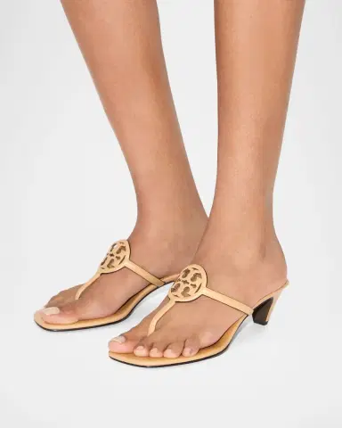 Tory Burch 50mm Miller Capri Leather Kitten-Heel Thong Sandals | Thumbnail 2