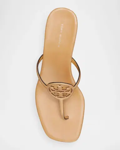 Tory Burch 50mm Miller Capri Leather Kitten-Heel Thong Sandals | Thumbnail 3