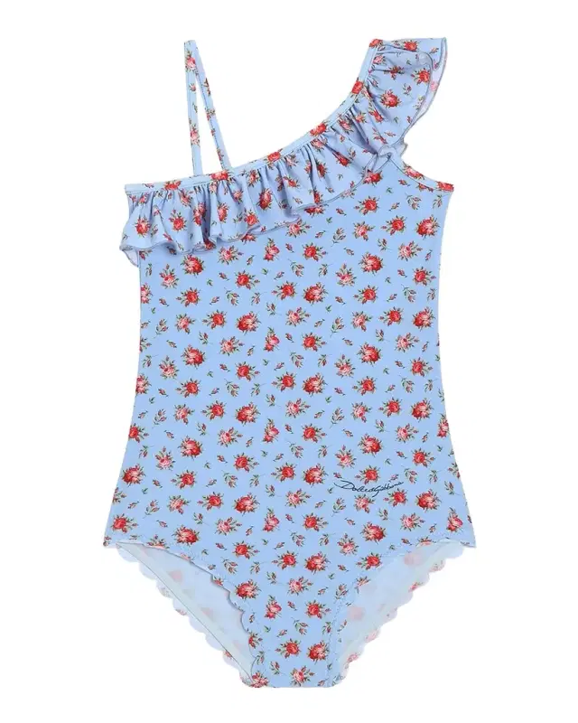 Girl 's Floral-Print Ruffle One-Piece Swimsuit, Size 8-14