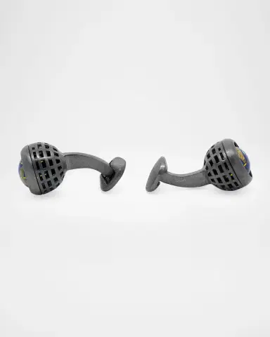 Tateossian Men 's Lapis Globe Cufflinks | Thumbnail 2