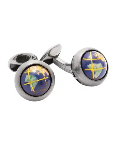 Tateossian Men 's Lapis Globe Cufflinks | Thumbnail 1