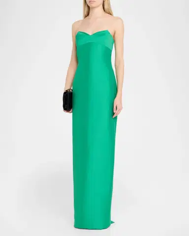 BADGLEY MISCHKA Strapless Fold-Over Column Gown | Thumbnail 4
