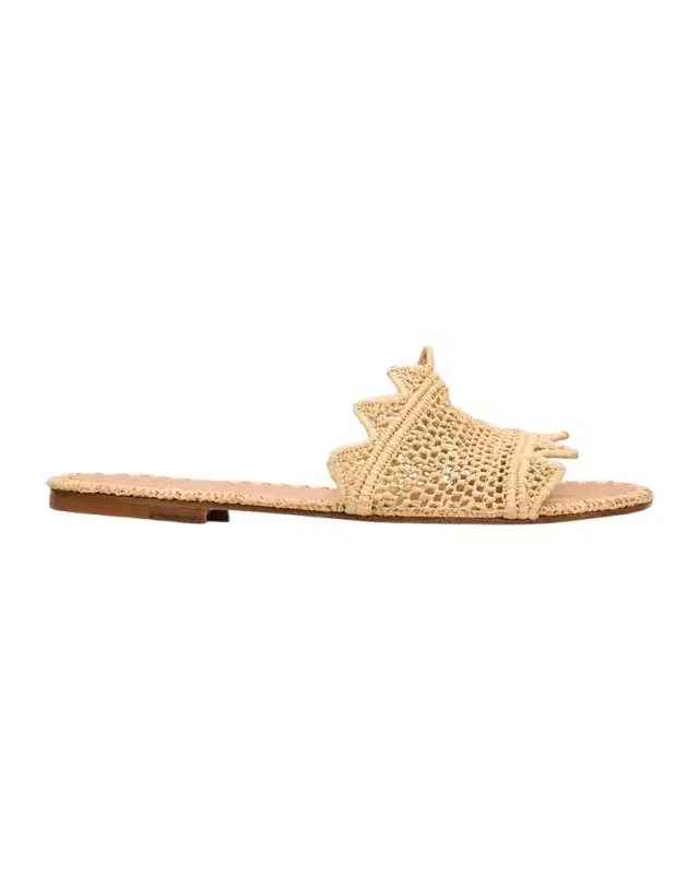 Lucia Raffia Slide Sandals