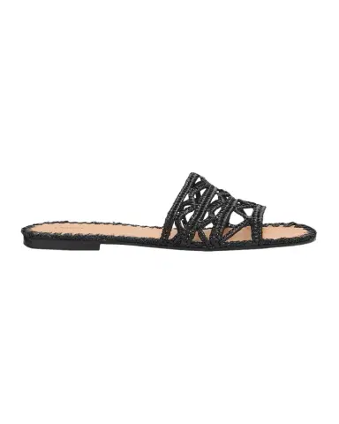 Odissì Evie Raffia Flat Slide Sandals | Thumbnail 1