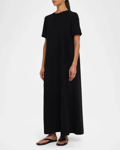 The Row Robi Short-Sleeve Cady Maxi Dress | Thumbnail 4 The Row Robi Short-Sleeve Cady Maxi Dress | Thumbnail 4