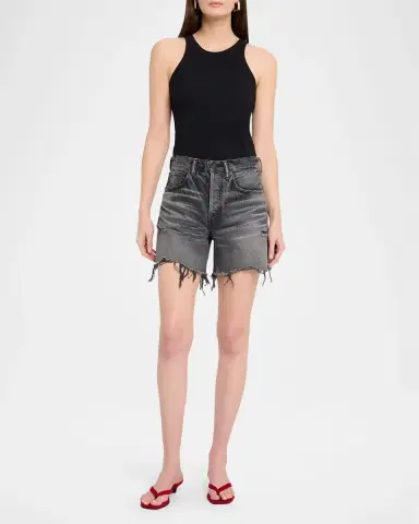 Moussy Vintage Shirley Distressed Denim Shorts | Thumbnail 2