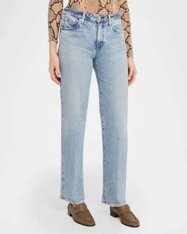 Moussy Vintage Kingston Tailored Straight Mid-Rise Jeans | Thumbnail 4
