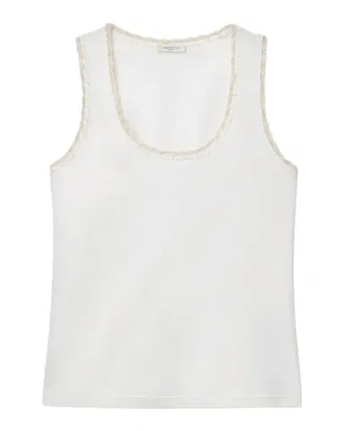 Lafayette 148 New York Crochet-Trim Cotton Rib Tank Top | Thumbnail 1 Lafayette 148 New York Crochet-Trim Cotton Rib Tank Top | Thumbnail 1