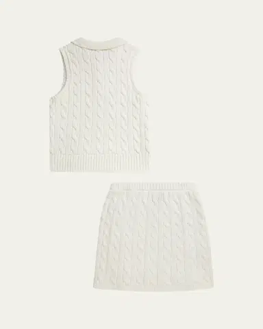 Polo Ralph Lauren Little Girl's & Girl's Cotton Polo Sweater & Faux-Wrap Skirt | Thumbnail 2