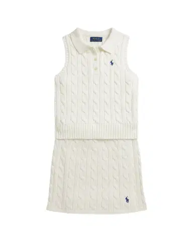 Polo Ralph Lauren Little Girl's & Girl's Cotton Polo Sweater & Faux-Wrap Skirt | Thumbnail 1