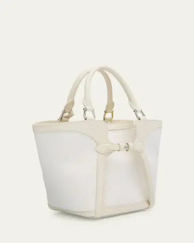 Ralph Lauren Collection The Ralph Calfskin-Trim Raffia Mini Tote | Thumbnail 3 Ralph Lauren Collection The Ralph Calfskin-Trim Raffia Mini Tote | Thumbnail 3