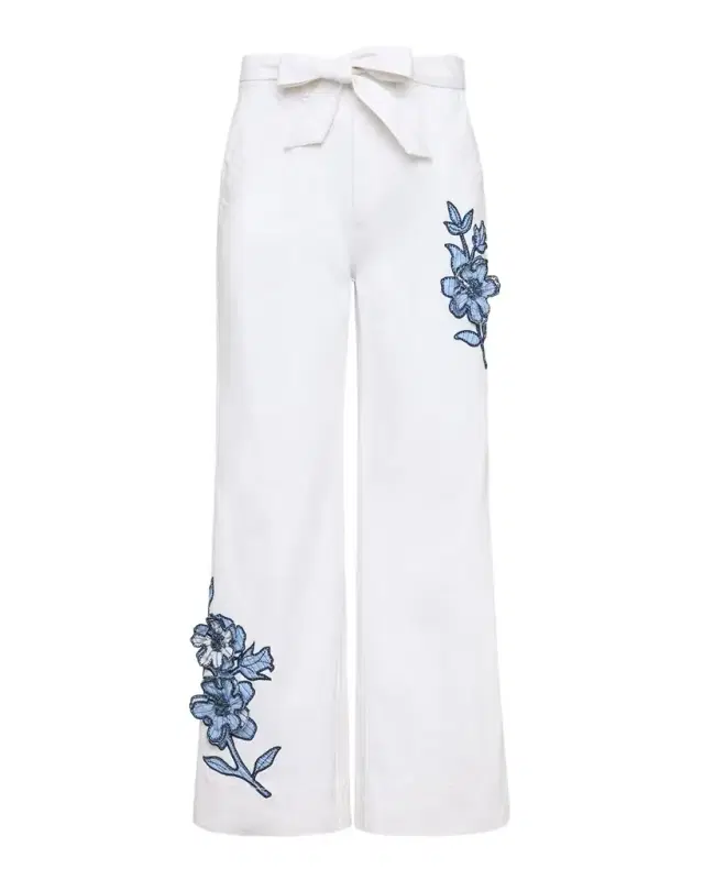 Cinq à Sept Mylah Stripe Floral Denim Pants