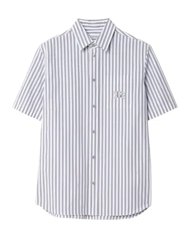 Burberry Men's Robert Pinstripe Cotton EKD Pocket Short-Sleeve Shirt | Thumbnail 1