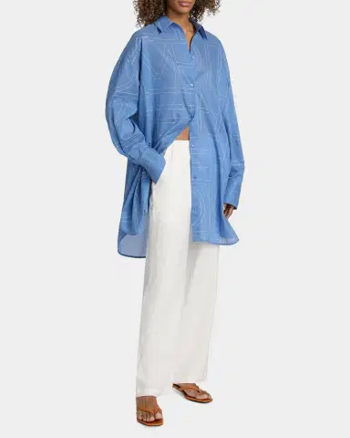 TOTEME Monogram Long Summer Shirt | Thumbnail 2 TOTEME Monogram Long Summer Shirt | Thumbnail 2