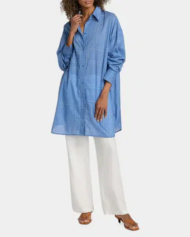 TOTEME Monogram Long Summer Shirt | Thumbnail 4 TOTEME Monogram Long Summer Shirt | Thumbnail 4