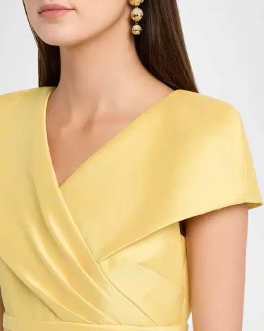 BADGLEY MISCHKA Faux-Wrap Mikado Column Gown | Thumbnail 5 BADGLEY MISCHKA Faux-Wrap Mikado Column Gown | Thumbnail 5