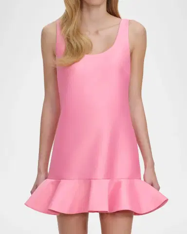 Self-Portrait Taffeta Drop-Waist Mini Dress | Thumbnail 5 Self-Portrait Taffeta Drop-Waist Mini Dress | Thumbnail 5
