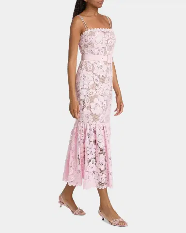 Self-Portrait Crochet Lace Midi Dress | Thumbnail 2 Self-Portrait Crochet Lace Midi Dress | Thumbnail 2